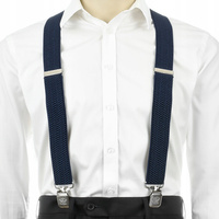 Szelki do spodni męskie eleganckie szerokie granat